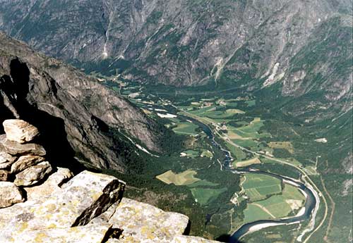 The nice and famouse river Rauma in Norway fom the top of Trollveggen, what a view !!